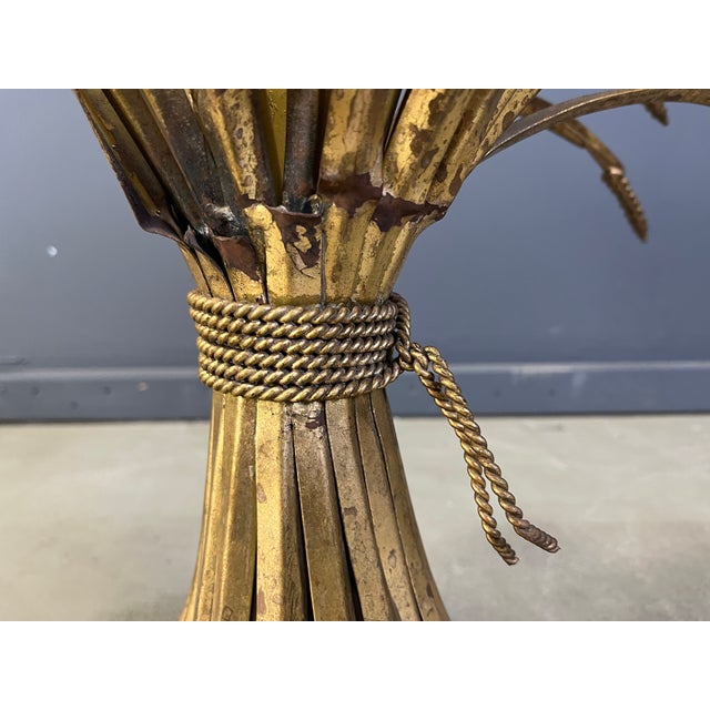 Vintage Glass and Gilt Metal Sheaf of Wheat Coffee Table in the style of Coco Chanel, 1960s, in Very Good conditions....