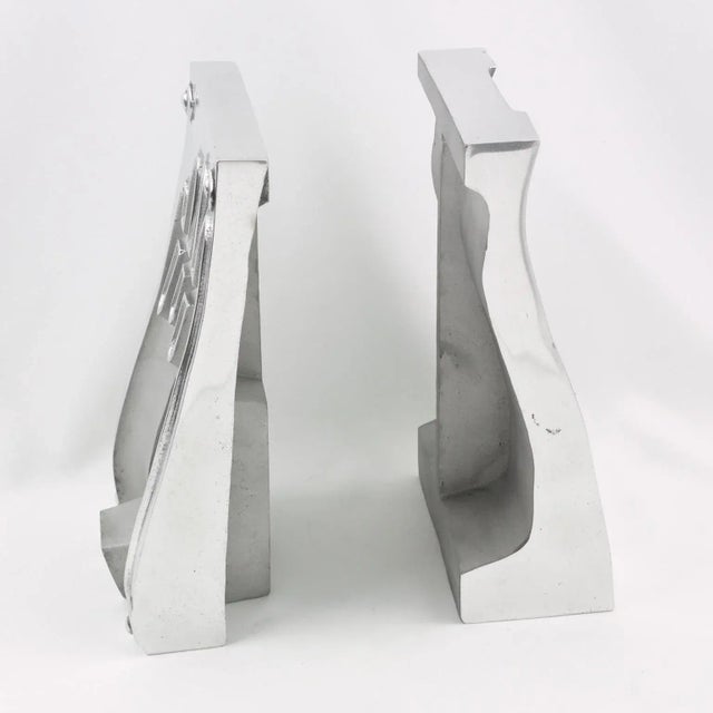 Late 20th Century Stainless Steel Industrial Hand Glove Mold Sculpture Bookends, a pair For Sale - Image 5 of 8