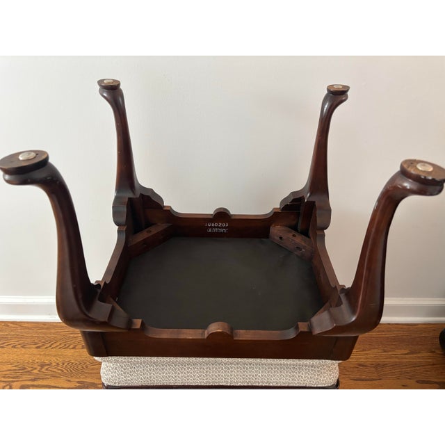 Late Twentieth Century Statton Old Towne Queen Anne Mahogany Footstools or Benches, a Pair For Sale - Image 6 of 10