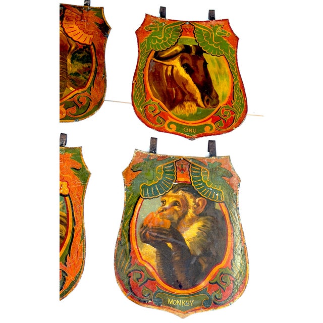 6 Double-Sided Wombwell & Whitelegg Victorian Exotic Animalier Tole Panels, 1891 For Sale - Image 13 of 18