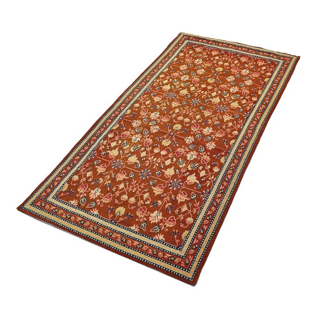 4'x6' Ariana Handwoven Bessarabian Wool Kilim | Brown Floral Flatweave For Sale - Image 10 of 11