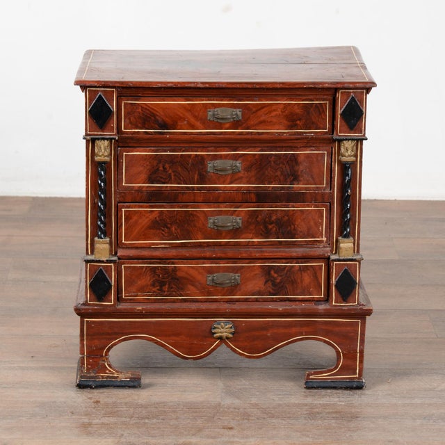 Traditional ​​​​​​​Late 18th Century Danish Pine Small Chest of Drawers, Possible Jewelry Chest For Sale - Image 3 of 12
