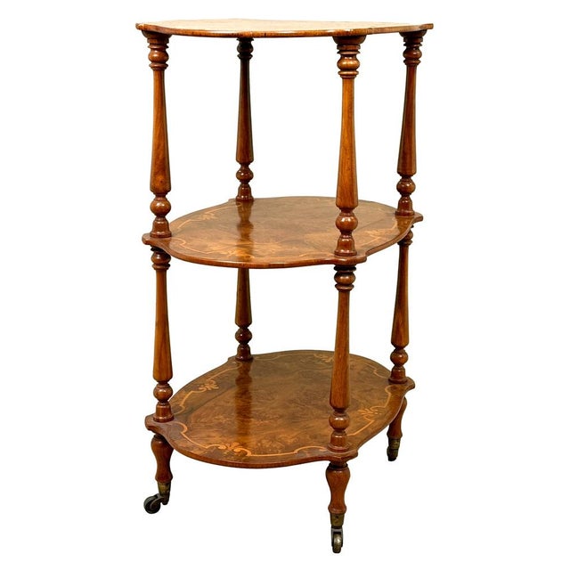 Small Antique Burr Walnut Étagère, 1860 For Sale - Image 3 of 15
