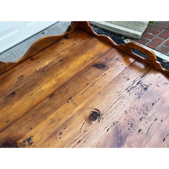 Brown Late 20th Century Large Ralph Lauren Knotty Pine Tray Top Coffee Table For Sale - Image 8 of 12