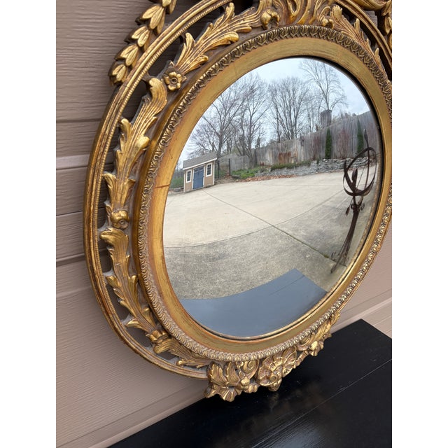 Mid-20th Century Robert Adam Style Giltwood Convex Wall Mirror For Sale - Image 9 of 13
