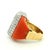 1970s Italian 18k Gold Coral & 1.50 Carat Diamond Cocktail Ring, Size 7.25 For Sale In Miami - Image 6 of 10