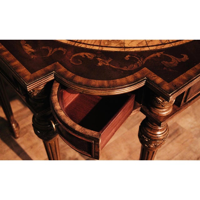 2020s Traditional Inlaid Mahogany and Walnut Library Table or Writing Desk For Sale - Image 5 of 12