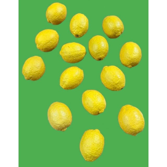 This bright Italian yellow lemons appear to be fresh,vibrant citrus fruits ready for any center piece. They are heavy...