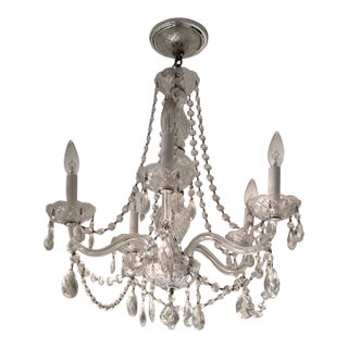 Schonbek Crystal Glass Chandelier 5 Light For Sale