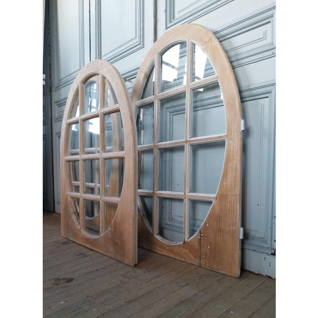 Brown Antique Chestnut Bulls-Eye Windows, 1890s, Set of 3 For Sale - Image 8 of 14