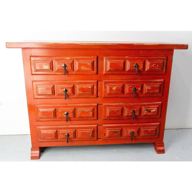 Mid-Century French Chest of Drawers in Red, 1960s For Sale - Image 11 of 16