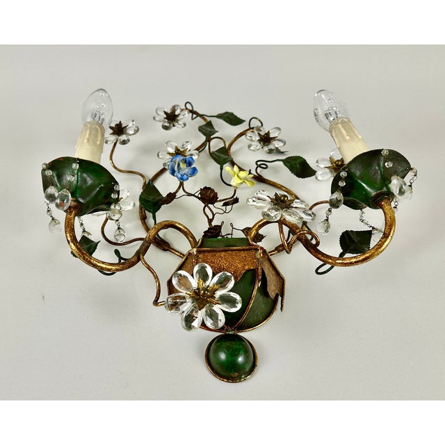 Introducing a truly beautiful vintage sconce from the renowned french house, maison bagues, dating back to the 1950s. this...