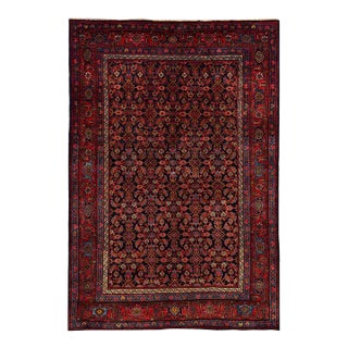Antique Persian Bijar Area Rug 4’6″ X 6’7″ For Sale