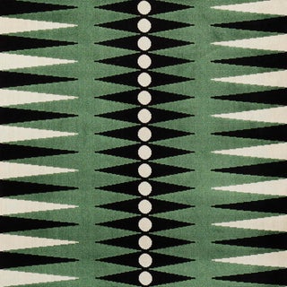 Schumacher x Mary Mcdonald Backgammon Cut Velvet Fabric in Green For Sale