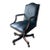 Hickory Chair Blue Leather Swivel Desk Chair With Nailhead Trim For Sale