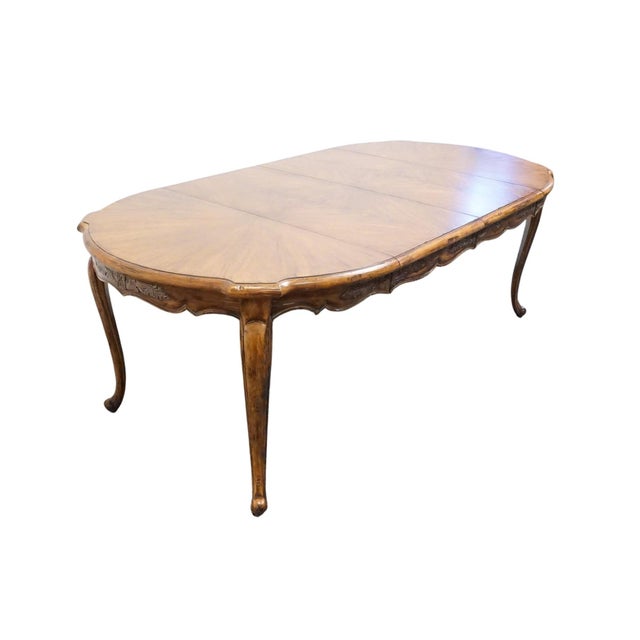 CENTURY FURNITURE Solid Walnut Country French Provincial 84" Dining Table 113372 30.5" High 44.25" Wide 44" Deep 2 Leaves;...