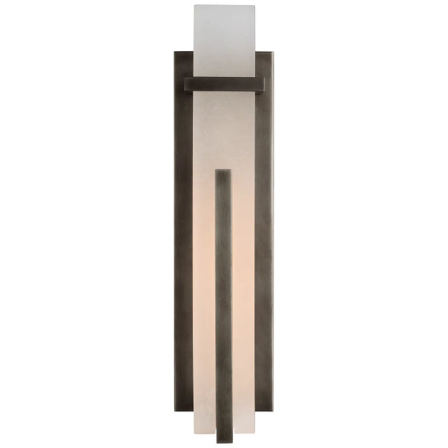 Ian K. Fowler for Visual Comfort Signature Malik Large Sconce in Bronze with Alabaster For Sale