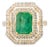 18k Gold Emerald & Diamond Art Deco Style Engagement Ring Size 8 For Sale
