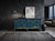Wood Distressed Bright Blue Oriental Sideboard Credenza Console Table Cabinet For Sale - Image 7 of 18