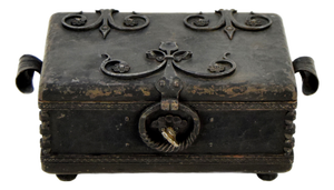 Vintage Hand-Forged Wrought Iron Box by Fr. Sauer, Germany, 1946