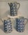Fine collection of three sponge ware pottery pitchers in a smoke ring pattern. All in good condition with cracks or chips....
