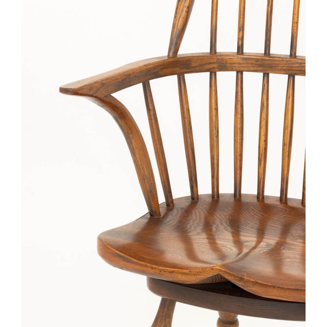 Windsor Style Oak Swivel Seat Bar Stool For Sale - Image 4 of 7