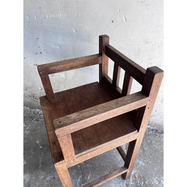 Brutalist Brutalist Oak Childrens Chair, 1960s For Sale - Image 3 of 10