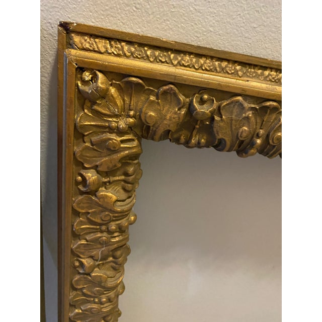 French Pair of Large Carved Antique Frames Gilt 28 X 42 For Sale - Image 3 of 8