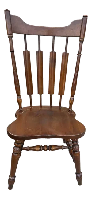 1960s Temple Stuart Solid Walnut Rockingham 'Cattail' Dining Chair