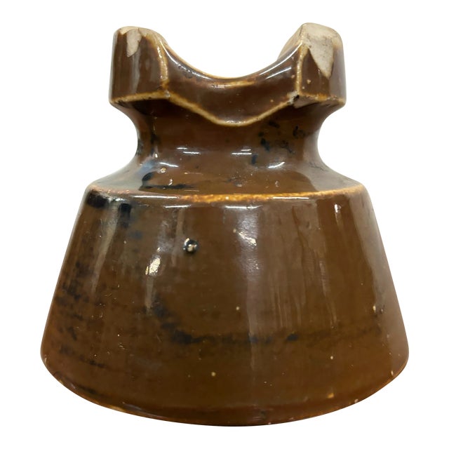 Antique Brown Ceramic Glazed Insulator For Sale