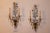 Antique pair of French "Maison Bagues" c 1890 Gilt Metal Base with Hand worked Rock Crystal Flowers and Petals and Floral...