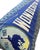 Description: Vintage Wyoming Felt Pennant from 1965. New blue paisley woven cotton fabric used to create this throw pillow...