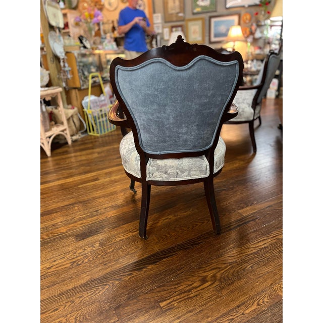 Late 19th Century Victorian Settee and 2 Matching Chairs For Sale - Image 9 of 11