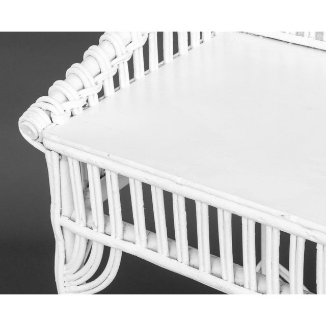 Vintage White Wicker Desk For Sale In New York - Image 6 of 8