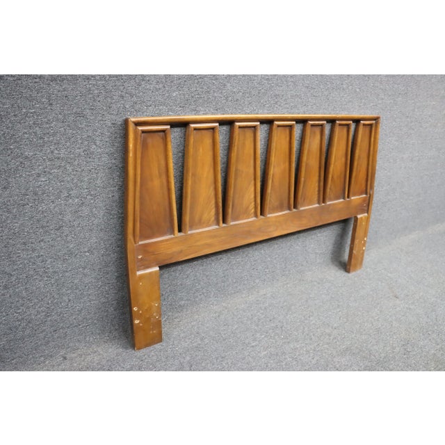 Lane Furniture Lane Attributed Mid Century Walnut Headboard/Queen For Sale - Image 4 of 6