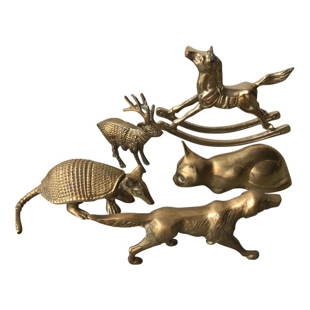 Brass Animals Set of 5 Chairish