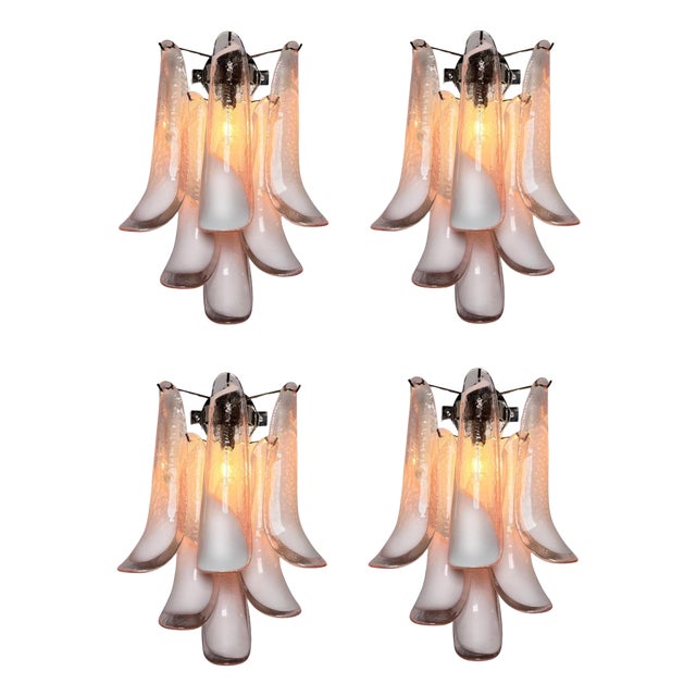 Italian Petal Murano Sconces, 1980s, Set of 4 For Sale