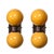 Modernist Hand-Blown Murano Smoked Golden Moon Hue Glass Double Sphere Sconces For Sale - Image 4 of 12