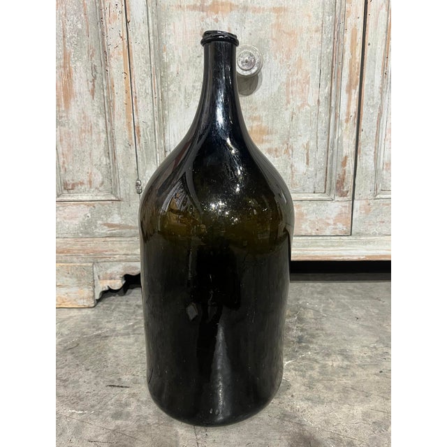 Late 19th Century Large Antique French Hand Blown and Painted Wine Bottle, Normandy, Circa 1880s For Sale - Image 5 of 9