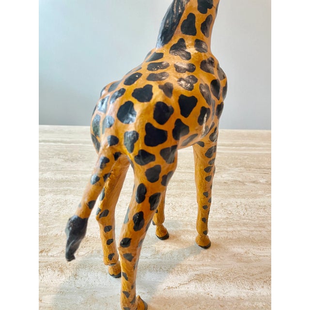 Leather Giraffe Sculpture For Sale In Dallas - Image 6 of 11