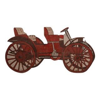 Wooden Antique Motor Carriage Sign For Sale