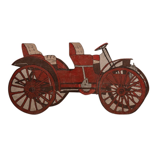 Wooden Antique Motor Carriage Sign For Sale