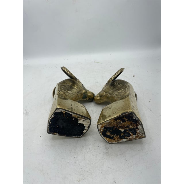 Brass Ram Bookends For Sale - Image 4 of 7