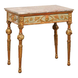 Neoclassic Italian Console with Marble, 18th Century For Sale