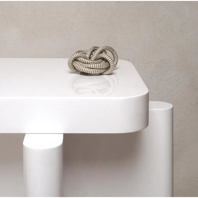 White Spina Lacquered Side Table by CaraDavide for Portego For Sale - Image 8 of 10