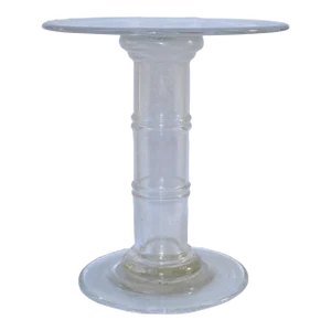 1980s Murano Attributed Clear Blown Art Glass Round Side Table