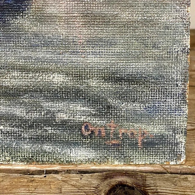 Antique Oil Painting on Board by H. G. Ontrop (1880-1955) For Sale - Image 9 of 12