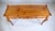 A stylish vintage French Country solid Pine writing desk with single dovetail drawer, custom glass top and classic...