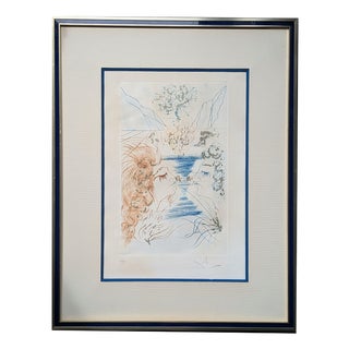 Salvador Dali, The Kiss, 1971, Etching & Stencil with Gold Foil on Arches Paper For Sale