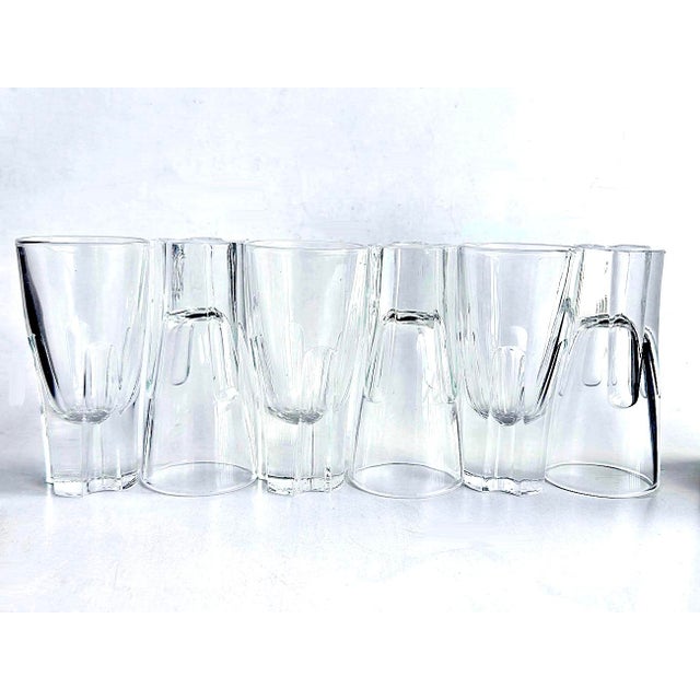 Mid-Century Modern 1960s Italian Shot/Vodka Glasses Designed by Carlo Moretti for Vetretria Borgonovo, Set of 6 For Sale - Image 3 of 12